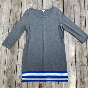GAP Colorblock Gray with Blue and White Hem Dress